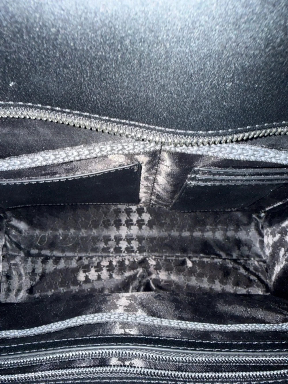 Karl Lagerfeld Black Leather Embossed Top-Handle Tote